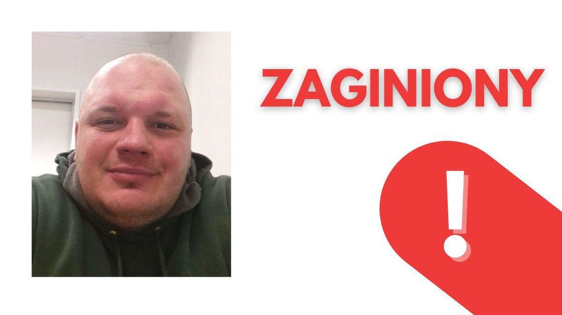 zdjęcie przedstawia portret mężczyzny z napisem zaginiony