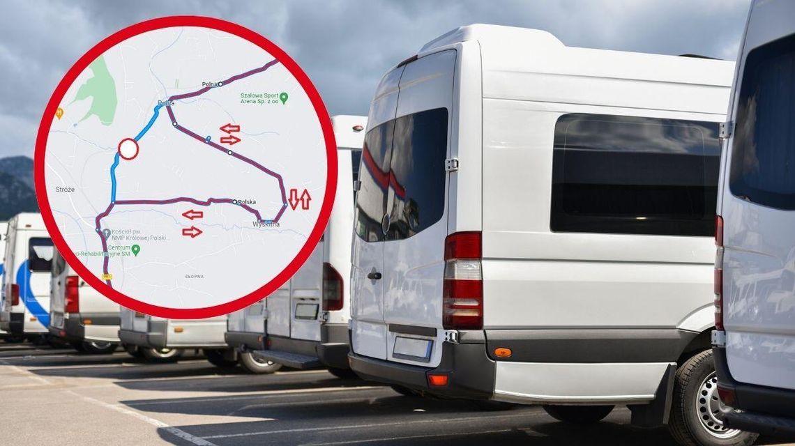 Autobusy na podjeździe.