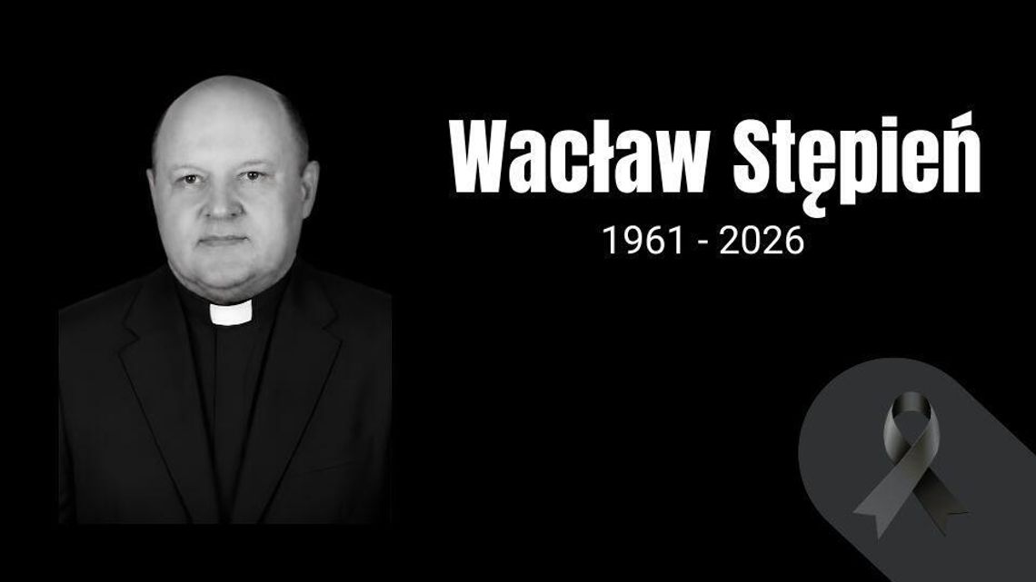 Zmarł kapłan pochodzący z Dominikowic. Służył także w Ordynariacie Polowym czarno-biały portret mężczyzny i napis Wacław Stępień