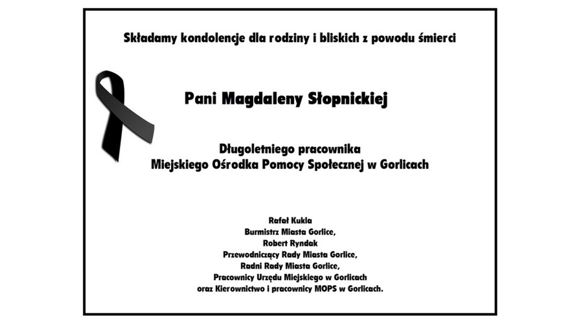 Zmarła Magdalena Słopnicka