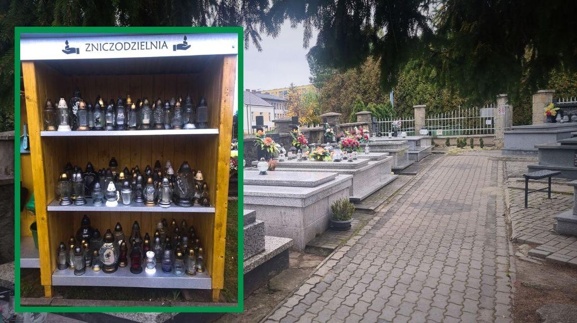 „Zniczodzielnia” przy cmentarzu komunalnym. Czy Gorlice dadzą zniczom drugie życie? zdjęcie przedstawia groby na cmentarzu w Gorlicach