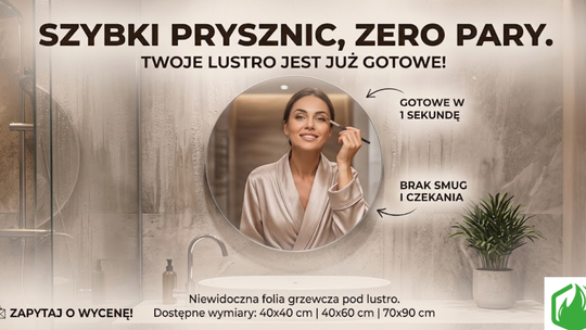 Folia grzewcza pod lustro - Anty-para - Różne wymiary