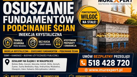 Iniekcja krystaliczna, osuszanie fundamentów i podcinanie ścian - skutecznie, bez odkopywania