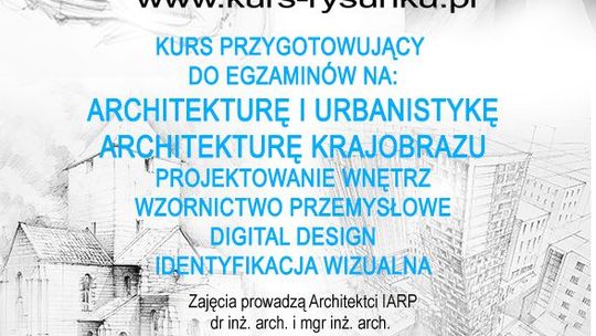 Kurs Rysunku Elipsa zapisy  2026/27 Architektura, Wzornictwo, Wnętrza