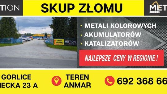 METION - Skup złomu, akumulatorów, katalizatorów - ul. Biecka 23A, Gorlice