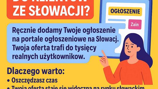 ogłoszenia na Słowacji - sprzedaż na Słowację
