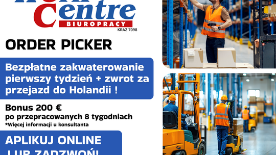 Order picker (k/m) Oferta pracy w Holandii