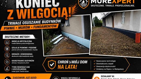 Osuszanie budynków, izolacja fundamentów, iniekcja krystaliczna, podcinanie ścian Małopolska/ Śląsk