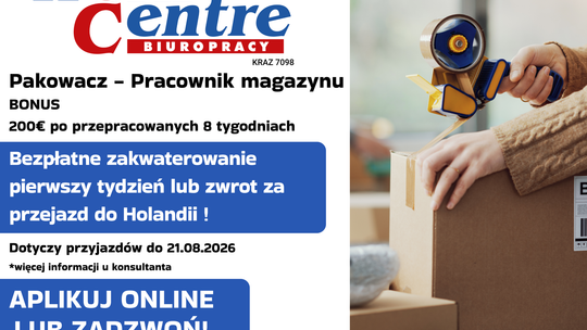 Pakowacz – Pracownik magazynu (k/m) Oferta pracy w Holandii