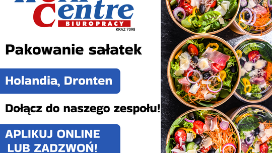 Pakowanie sałatek (k/m) Oferta pracy w Holandii