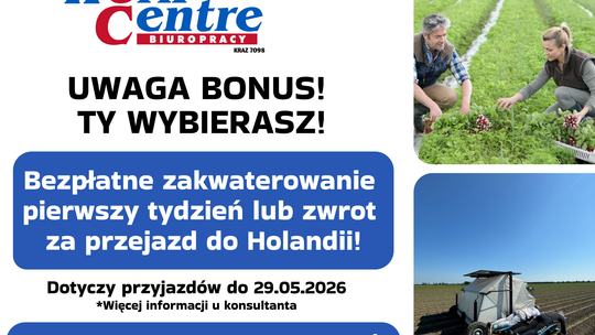 Pracownik agrarny (k/m) Oferta pracy w Holandii - BONUS! Pracownik agrarny (k/m) Oferta pracy w Holandii - BONUS!