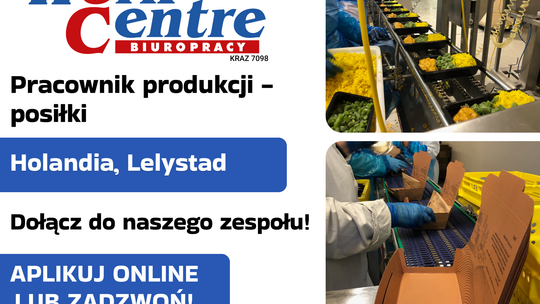 Pracownik produkcji - produkcja posiłków (k/m) Oferta pracy w Holandii