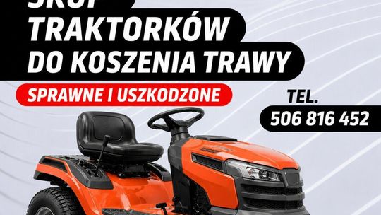SKUP TRAKTORKÓW DO KOSZENIA TRAWY SPRAWNE I USZKODZONE