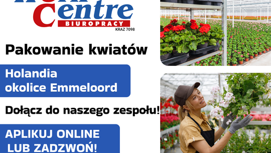 Uprawa i pielęgnacja kwiatów (k/m) Oferta pracy w Holandii