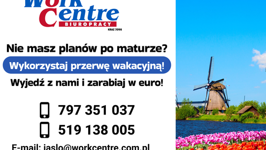 Wyjazd do pracy w Holandii - dla uczniów i maturzystów (k/m)