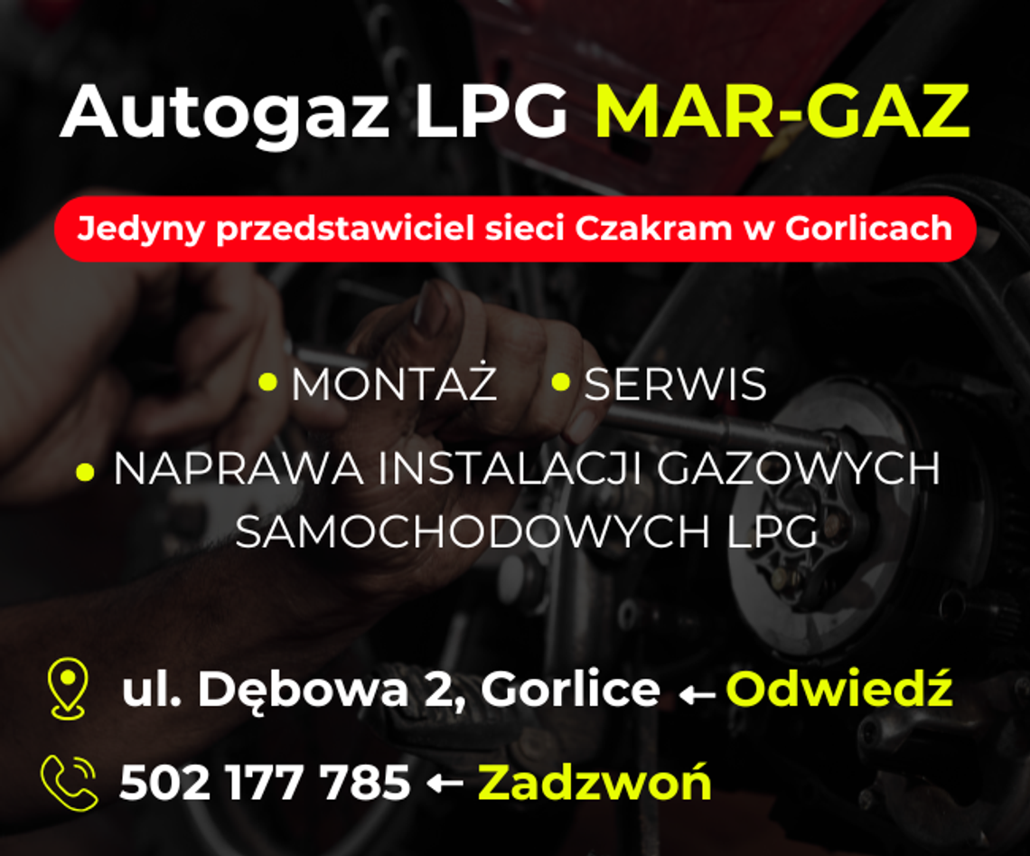 Autogaz MAR-GAZ - Mechanika pojazdowa i instalacje LPG Zdjęcie przedstawia reklamę firmy MAR-GAZ