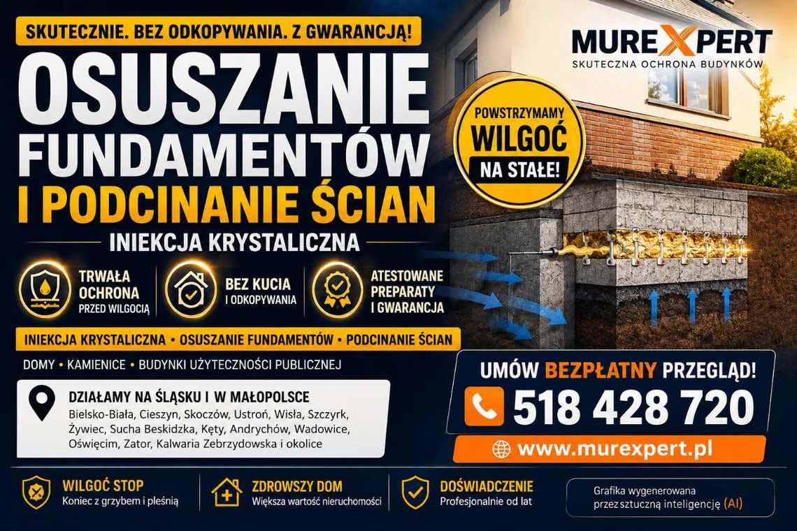Iniekcja krystaliczna, osuszanie fundamentów i podcinanie ścian - skutecznie, bez odkopywania Iniekcja krystaliczna, osuszanie fundamentów i podcinanie ścian - skutecznie, bez odkopywania