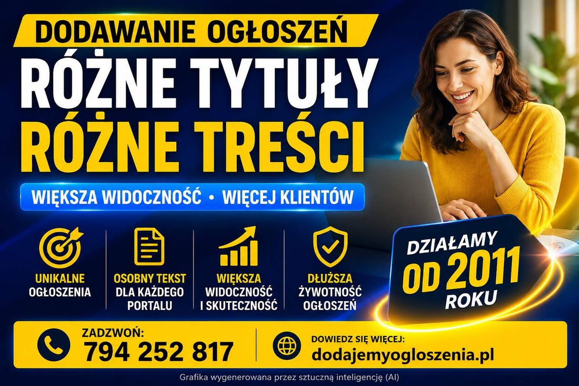 Ogłoszenia na portalach - unikalne teksty, bez kopiuj-wklej Ogłoszenia na portalach - unikalne teksty, bez kopiuj-wklej