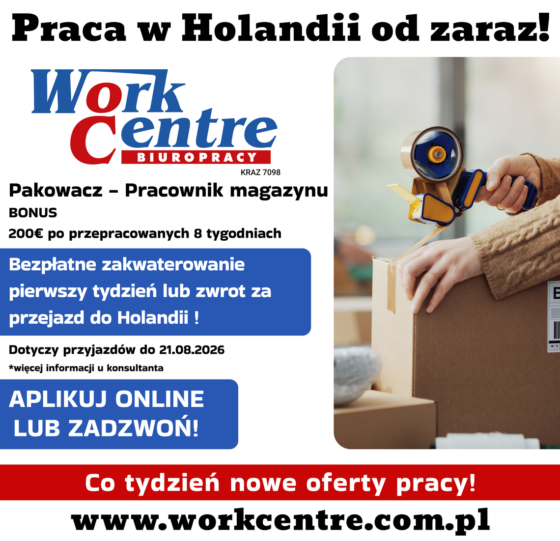 Pakowacz – Pracownik magazynu (k/m) Oferta pracy w Holandii Pakowacz – Pracownik magazynu (k/m) Oferta pracy w Holandii