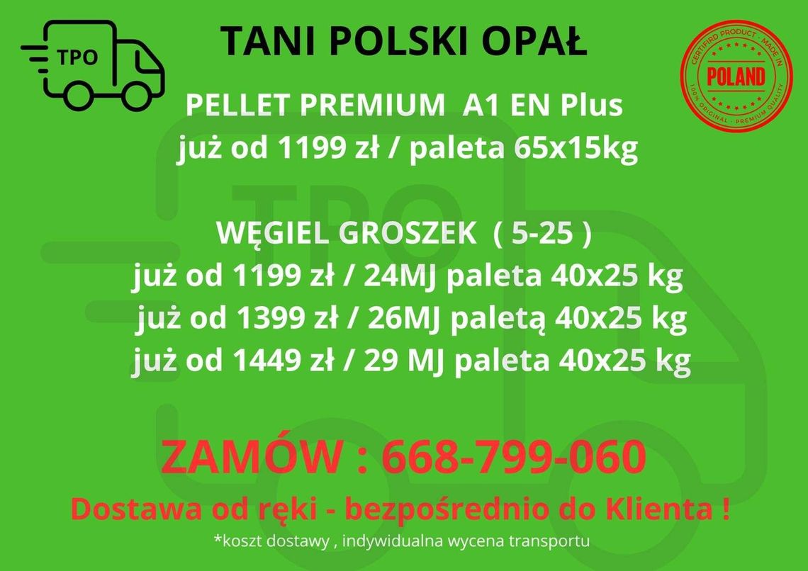 Pellet, groszek węgiel dostawa Małopolska Pellet, groszek węgiel dostawa Małopolska