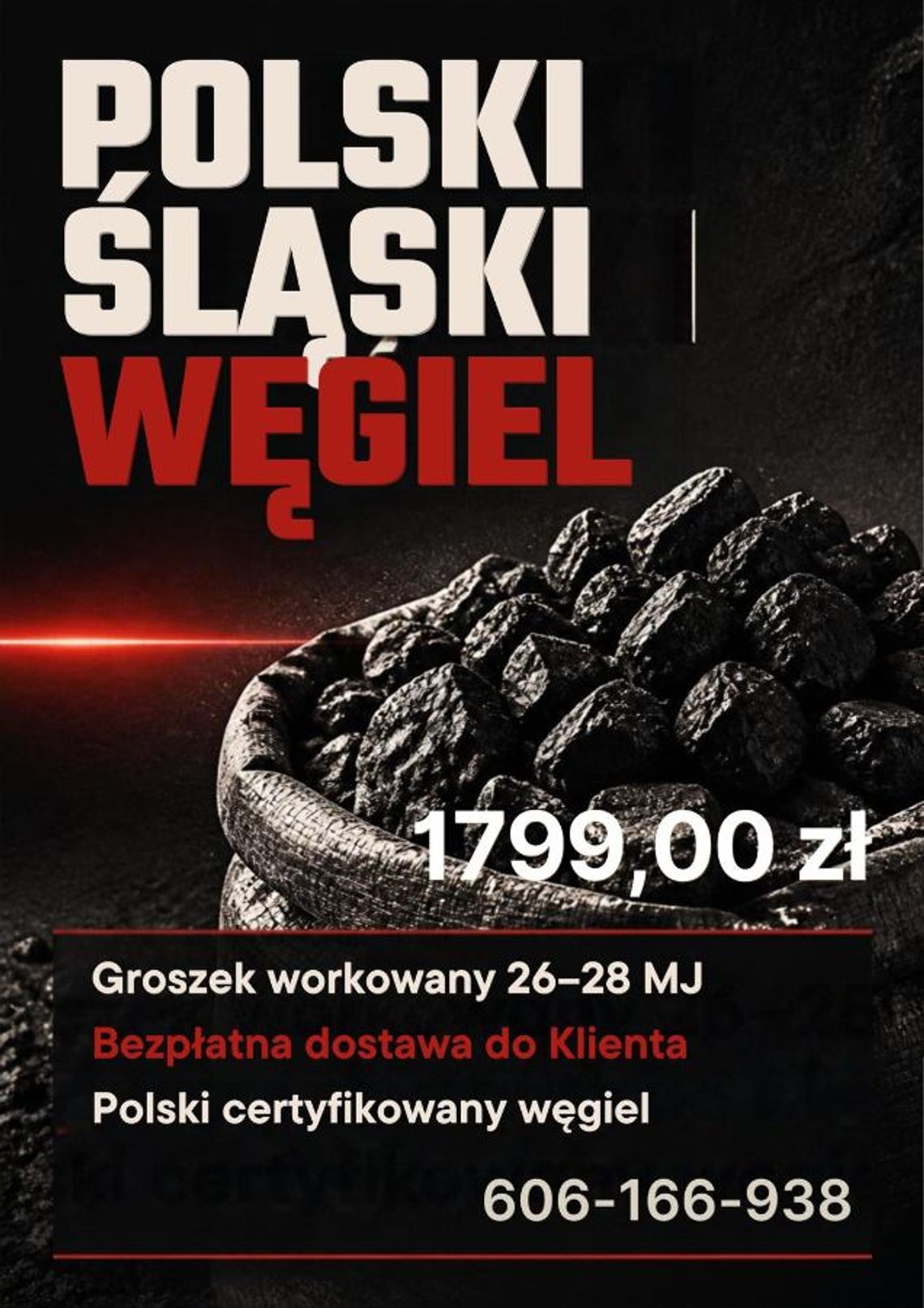 POLSKI WĘGIEL GROSZEK - NISKI POPIÓŁ, WYSOKA KALORYCZNOŚĆ
