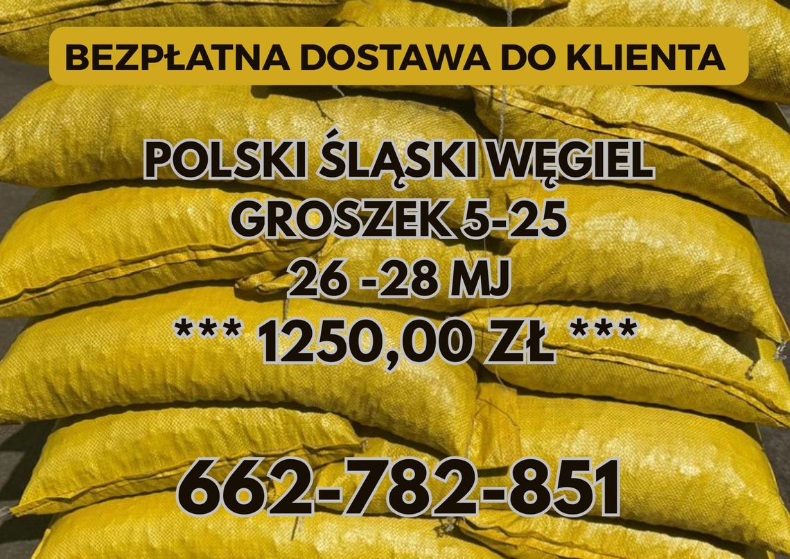 Polski węgiel transport GRATIS ! Gorlice / GROSZEK 5-25, 26-28MJ MAŁOPOLSKA