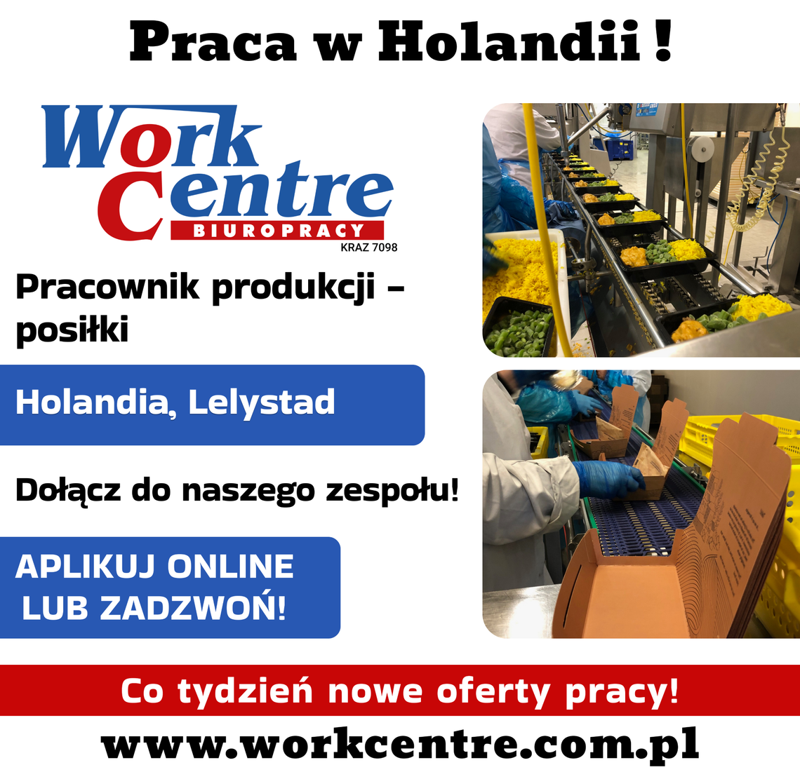 Pracownik produkcji - produkcja posiłków (k/m) Oferta pracy w Holandii