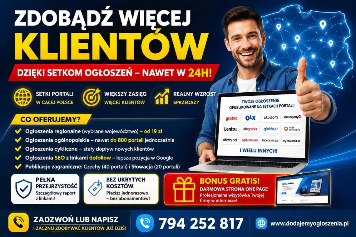 Setki portali ogłoszeniowych w jednym pakiecie promocyjnym Setki portali ogłoszeniowych w jednym pakiecie promocyjnym