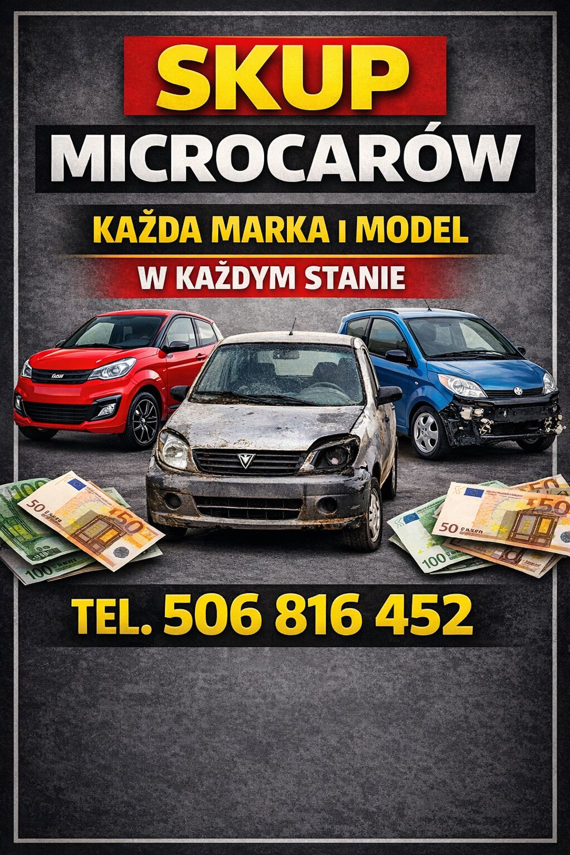 SKUP MICROCARÓW -SPRAWNE I USZKODZONE- MICROCAR TEL: 506816452