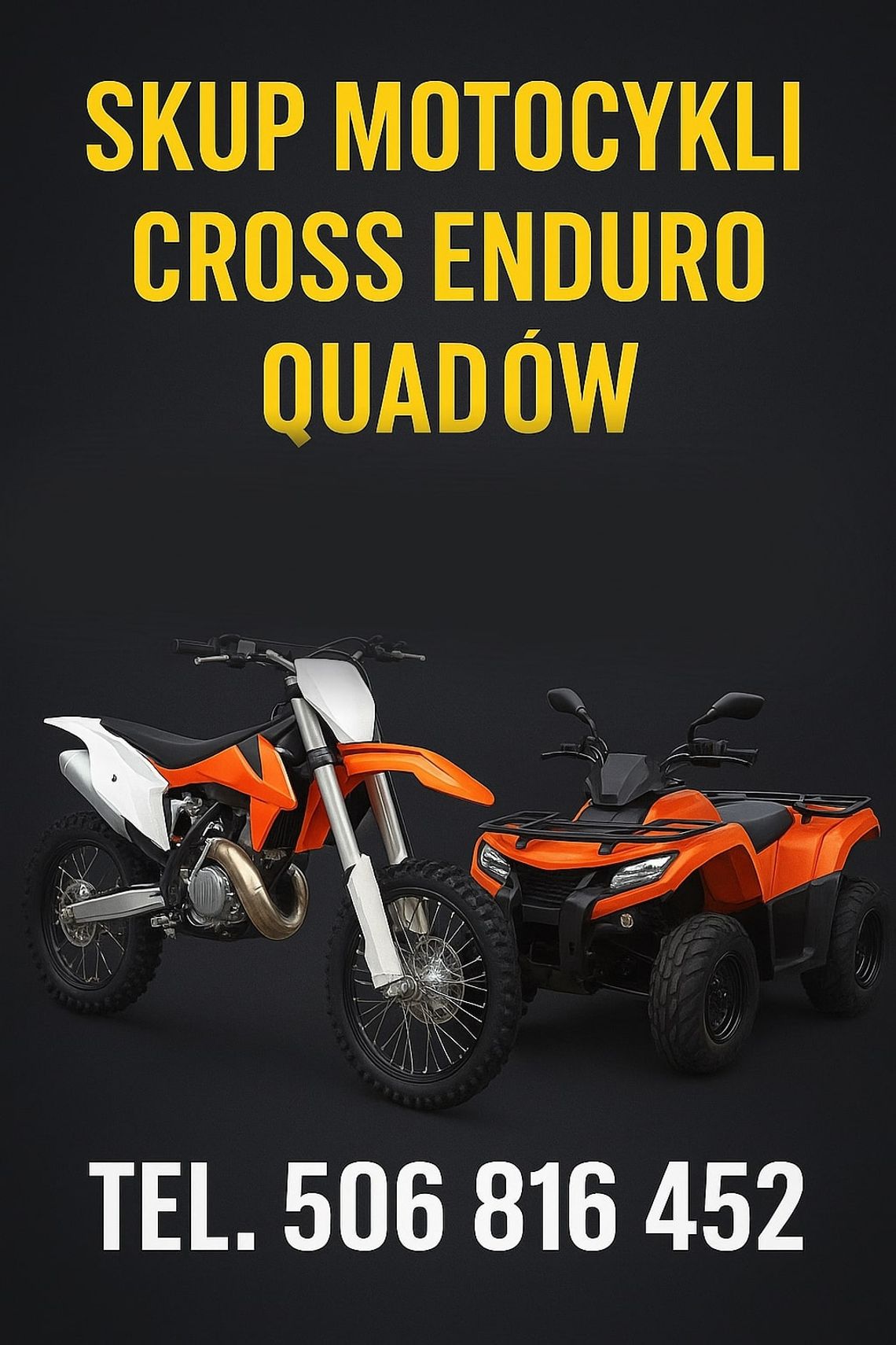 SKUP MOTOCYKLI CROSS CROSSÓW ENDURO QUADÓW CROSSY SPRAWNE I USZKODZONE