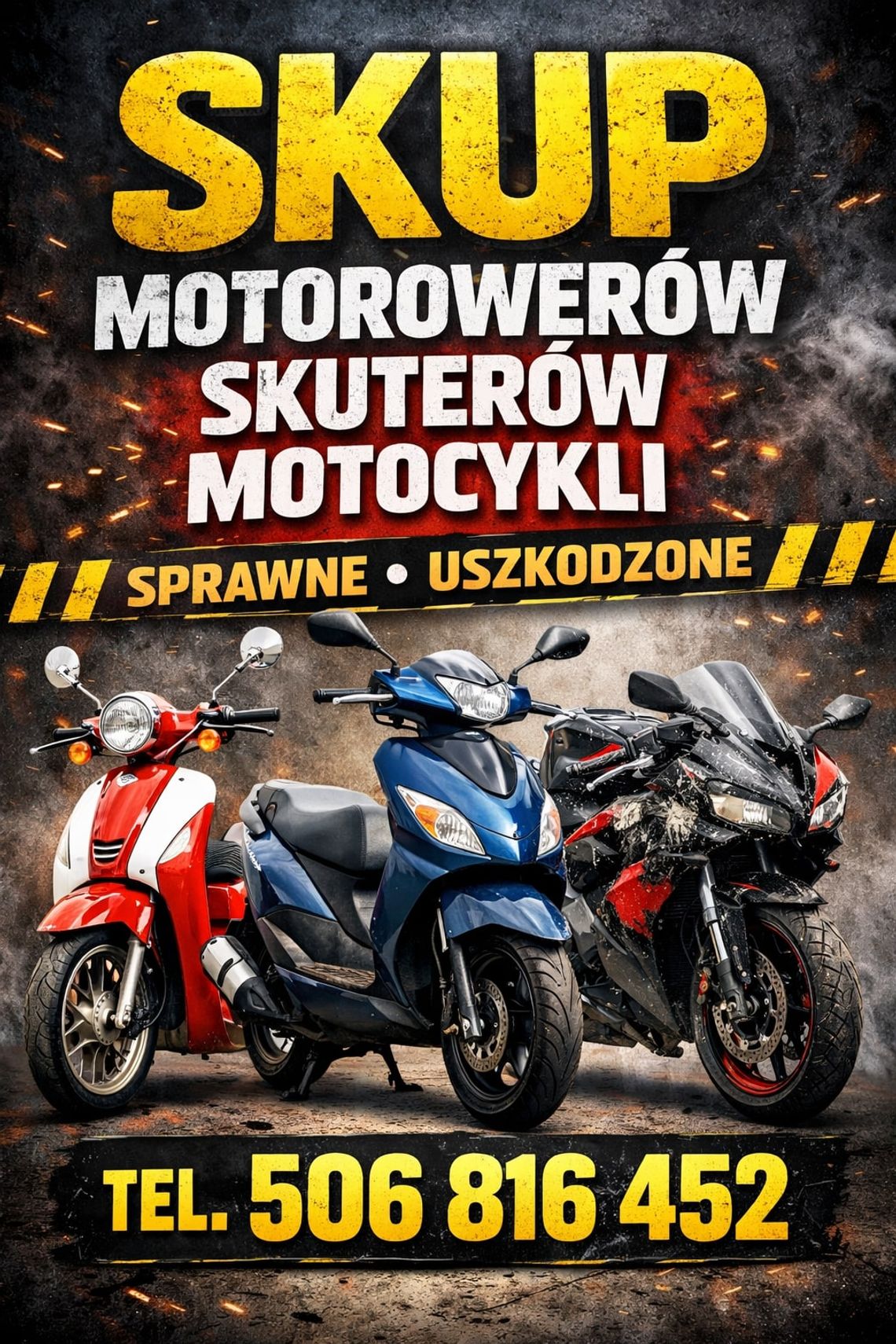 SKUP MOTOCYKLI MOTOROWERÓW SKUTERÓW QUADÓW