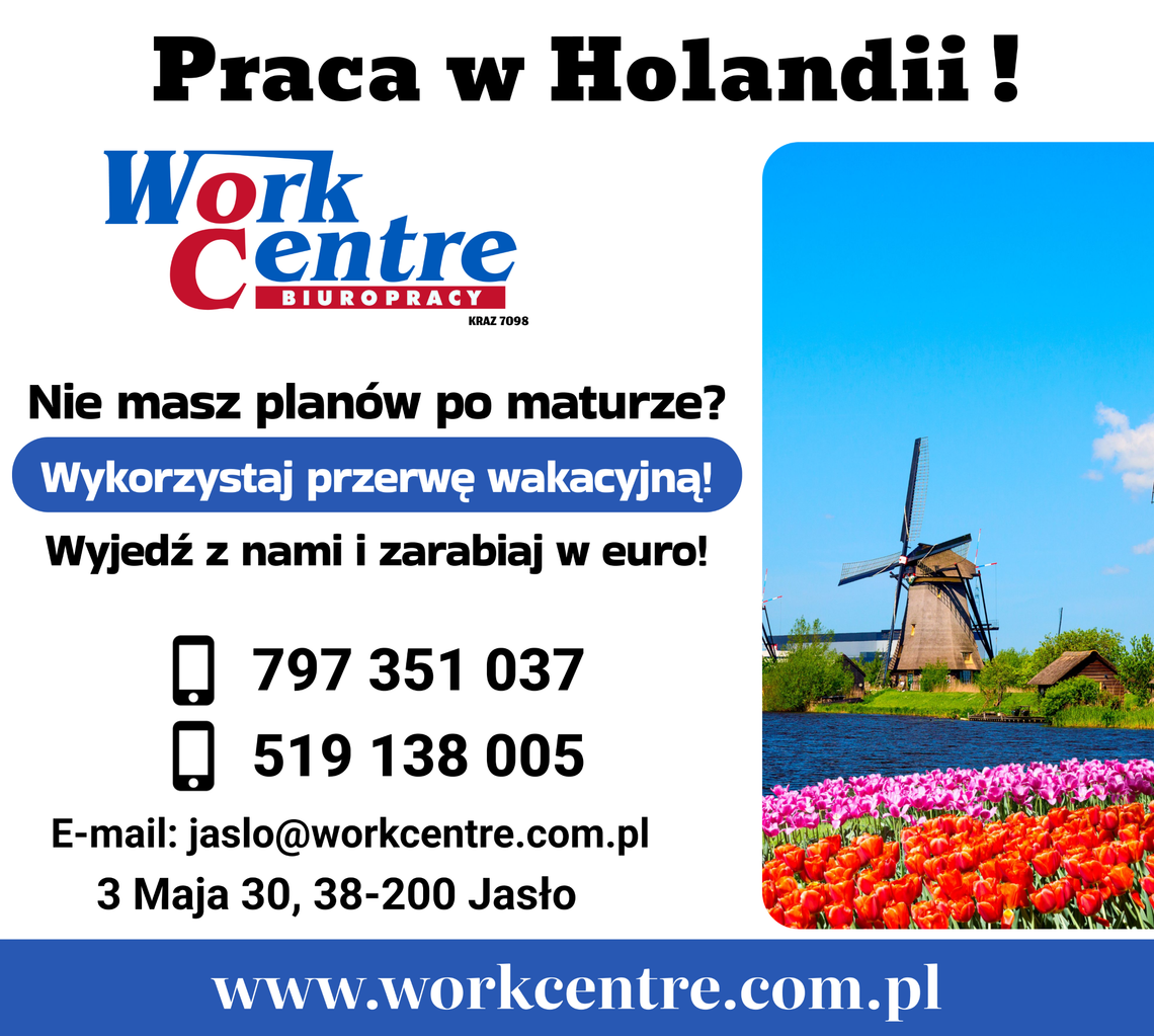 Wyjazd do pracy w Holandii - dla uczniów i maturzystów (k/m)