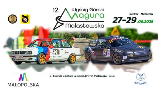12. Wyścig Górski Magura Małastowska | halogorlice.info Plakat zapowiadający wydarzenie 12. Wyścig Górski Magura Małastowska