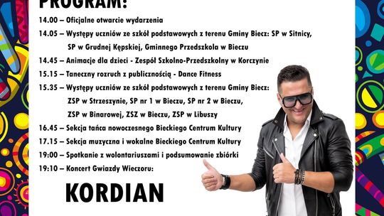 plakat zapowiadający wydarzenie - 34. Finału WOŚP w Bieczu