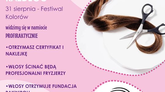 Plakat zapowiadający wydarzenie Akcja charytatywna: Daj włos! Będzie Ci lżej