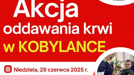 Akcja oddawania krwi w Kobylance | halogorlice.info Plakat zapowiadający wydarzenie Akcja oddawania krwi w Kobylance