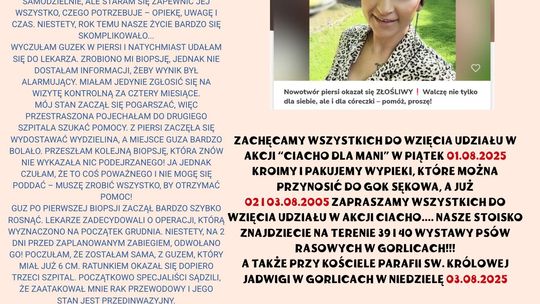 Akcja pt. Ciacho dla Mani | halogorlice.info Zdjęcie przedstawia plakat promujący Akcję pt. Ciacho dla Mani