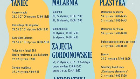 Akcja Zima w Gorlickim Centrum Kultury – Malarnia | zapowiedzi imprez – halogorlice.info