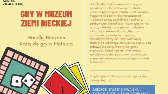 Plakat zapowiadający wydarzenie Bieckie gry