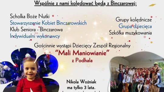 plakat zapowiadający - Charytatywny koncert kolęd na rzecz Nikoli Woźniak