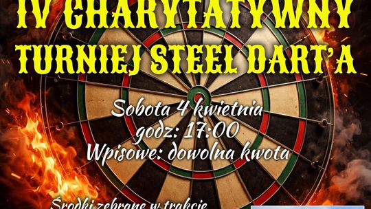 plakat zapowiadający wydarzenie - Charytatywny turniej Steel Dart'a