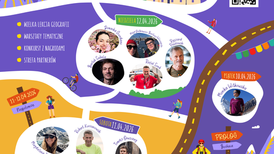 zdjęcie przedstawia plakat promujacy wydarzenie - „Człowiek jest tam tylko gościem” – rusza 6. Małopolski Festiwal Podróżniczy 50°N