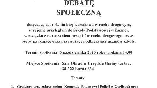 Zdjęcie przedstawia plakat promujący wydarzenie Debata społeczna pt. Porozmawiajmy o bezpieczeństwie