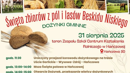 Zdjęcie przedstawia plakat promujący Dożynki Gminne w Hańczowej