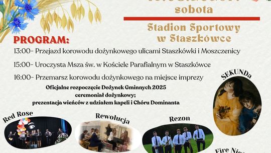 Dożynki gminne w Moszczenicy | halogorlice.info Zdjęcie przedstawia plakat promujący wydarzenie Dożynki gminne w Moszczenicy