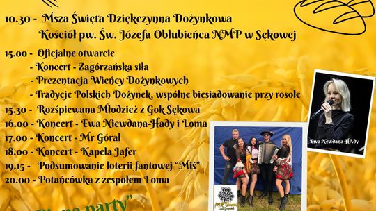 Dożynki gminne w Sękowej | halogorlice.info Plakat zapowiadający wydarzenie Dożynki Gminne w Sękowej