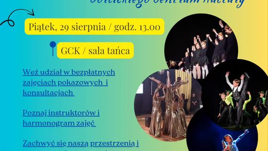Dzień otwarty pracowni tanecznej GCK | halogorlice.info Zdjęcie przedstawia plakat promujący wydarzenie Dzień otwarty pracowni tanecznej GCK