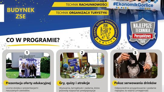 zdjęcie przedstawia plakat zapowiadający wydarzenie - Dzień Otwarty w Ekonomiku