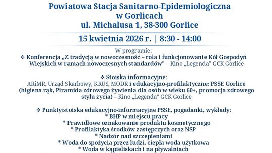 plakat zapowiadający wydarzenie - Dzień Otwarty w gorlickim Sanepidzie