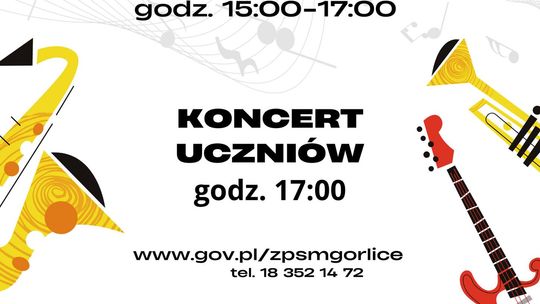 plakat zapowiadający wydarzenie -  Dzień Otwarty w Zespole Państwowych Szkół Muzycznych w Gorlicach